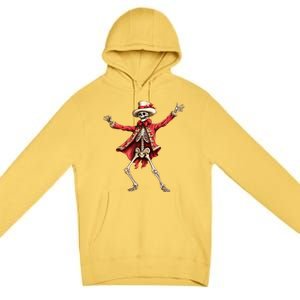 Merry Xmas Christmas Dancing Skeleton Santa Claus Gift Premium Pullover Hoodie