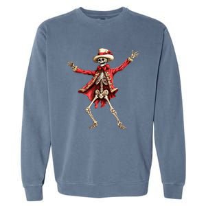 Merry Xmas Christmas Dancing Skeleton Santa Claus Gift Garment-Dyed Sweatshirt