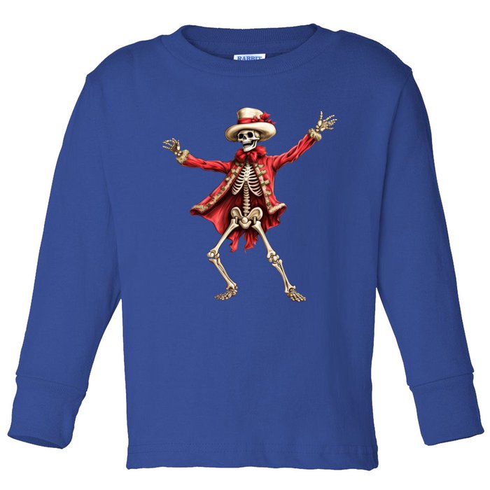 Merry Xmas Christmas Dancing Skeleton Santa Claus Gift Toddler Long Sleeve Shirt