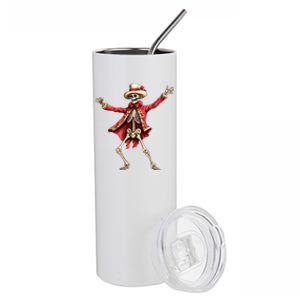 Merry Xmas Christmas Dancing Skeleton Santa Claus Gift Stainless Steel Tumbler