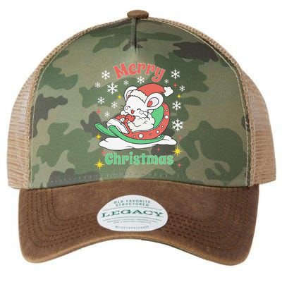 Merry Xmas Cute Mouse Winter Sleigh  Legacy Tie Dye Trucker Hat