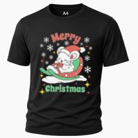 Merry Xmas Cute Mouse Winter Sleigh  Cooling Performance Crew T-Shirt