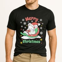 Merry Xmas Cute Mouse Winter Sleigh  Cooling Performance Crew T-Shirt