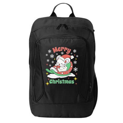 Merry Xmas Cute Mouse Winter Sleigh  City Backpack