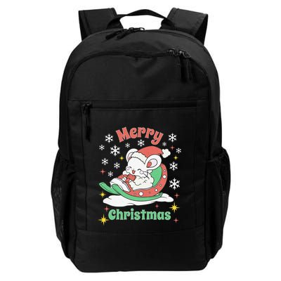 Merry Xmas Cute Mouse Winter Sleigh  Backpack