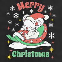 Merry Xmas Cute Mouse Winter Sleigh  Adult Drive Performance Visor
