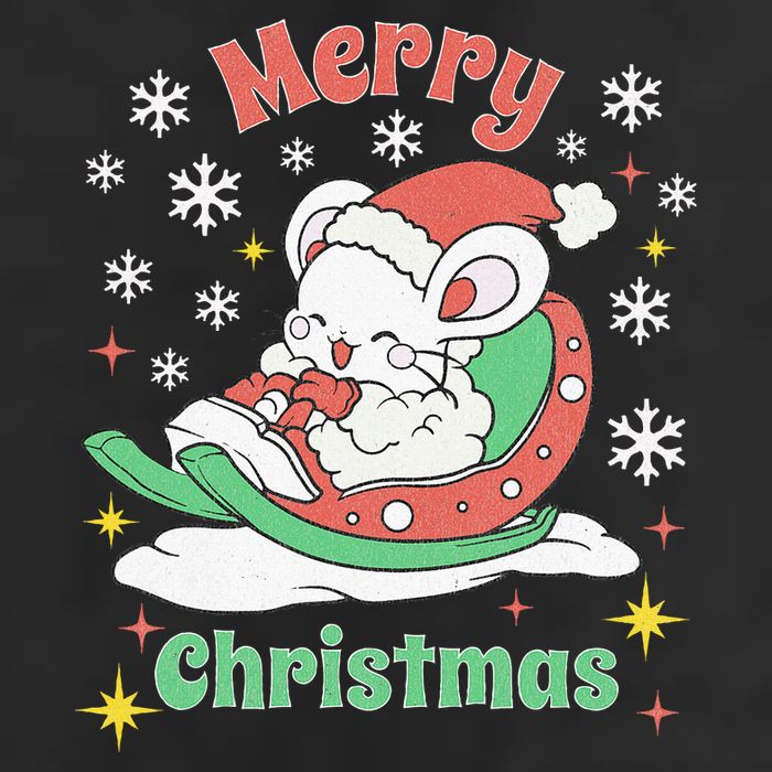 Merry Xmas Cute Mouse Winter Sleigh  Adult Drive Performance Visor
