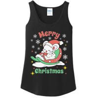 Merry Xmas Cute Mouse Winter Sleigh  Ladies Essential Tank