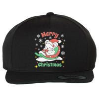 Merry Xmas Cute Mouse Winter Sleigh  Wool Snapback Cap