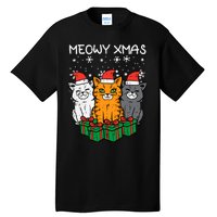 Meowy Xmas Christmas Cats Santa Cute Kitten Wo Girl Tall T-Shirt