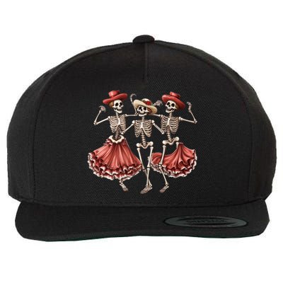 Merry Xmas Christmas Dancing Skeletons Santa Claus Meaningful Gift Wool Snapback Cap