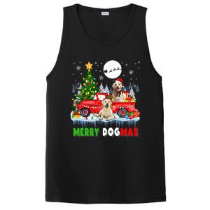 Merry Xmas Dog Santa Elf Labrador Retrievers On Pickup Truck Gift PosiCharge Competitor Tank