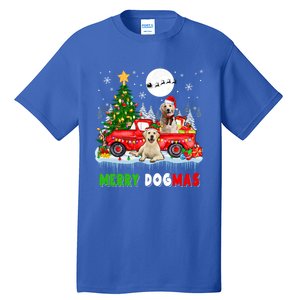 Merry Xmas Dog Santa Elf Labrador Retrievers On Pickup Truck Gift Tall T-Shirt