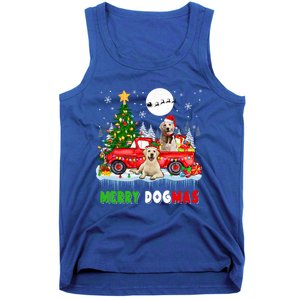 Merry Xmas Dog Santa Elf Labrador Retrievers On Pickup Truck Gift Tank Top