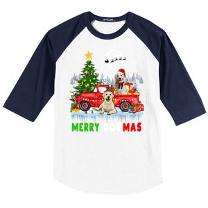 Merry Xmas Dog Santa Elf Labrador Retrievers On Pickup Truck Gift Baseball Sleeve Shirt