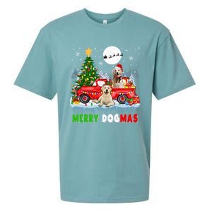 Merry Xmas Dog Santa Elf Labrador Retrievers On Pickup Truck Gift Sueded Cloud Jersey T-Shirt