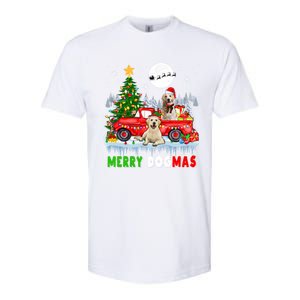 Merry Xmas Dog Santa Elf Labrador Retrievers On Pickup Truck Gift Softstyle CVC T-Shirt