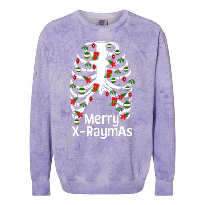 Merry Xraymas Funny Radiology Tech Present Colorblast Crewneck Sweatshirt