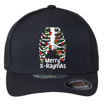 Merry Xraymas Funny Radiology Tech Present Flexfit Unipanel Trucker Cap