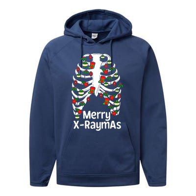 Merry Xraymas Funny Radiology Tech Present Performance Fleece Hoodie