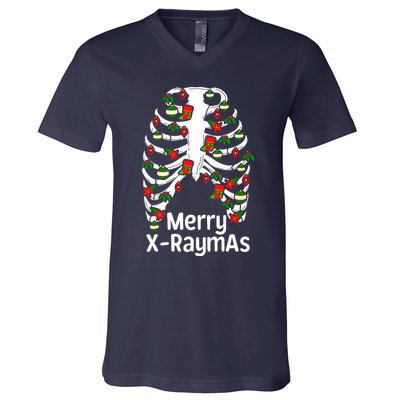 Merry Xraymas Funny Radiology Tech Present V-Neck T-Shirt