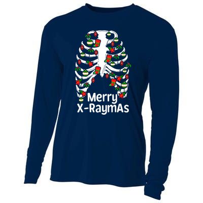 Merry Xraymas Funny Radiology Tech Present Cooling Performance Long Sleeve Crew