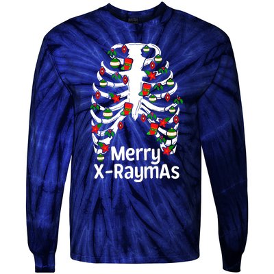 Merry Xraymas Funny Radiology Tech Present Tie-Dye Long Sleeve Shirt