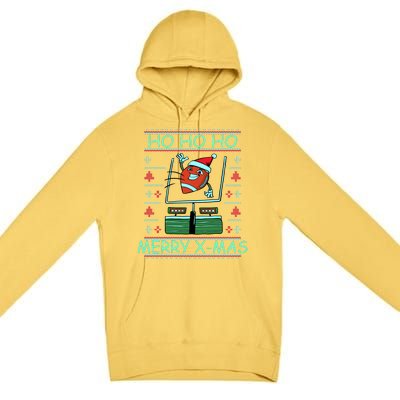 Merry XMas Football Ugly Christmas Sweater Premium Pullover Hoodie