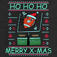 Merry XMas Football Ugly Christmas Sweater 7 Panel Mesh Trucker Snapback Hat