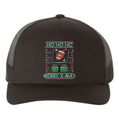 Merry XMas Football Ugly Christmas Sweater Yupoong Adult 5-Panel Trucker Hat