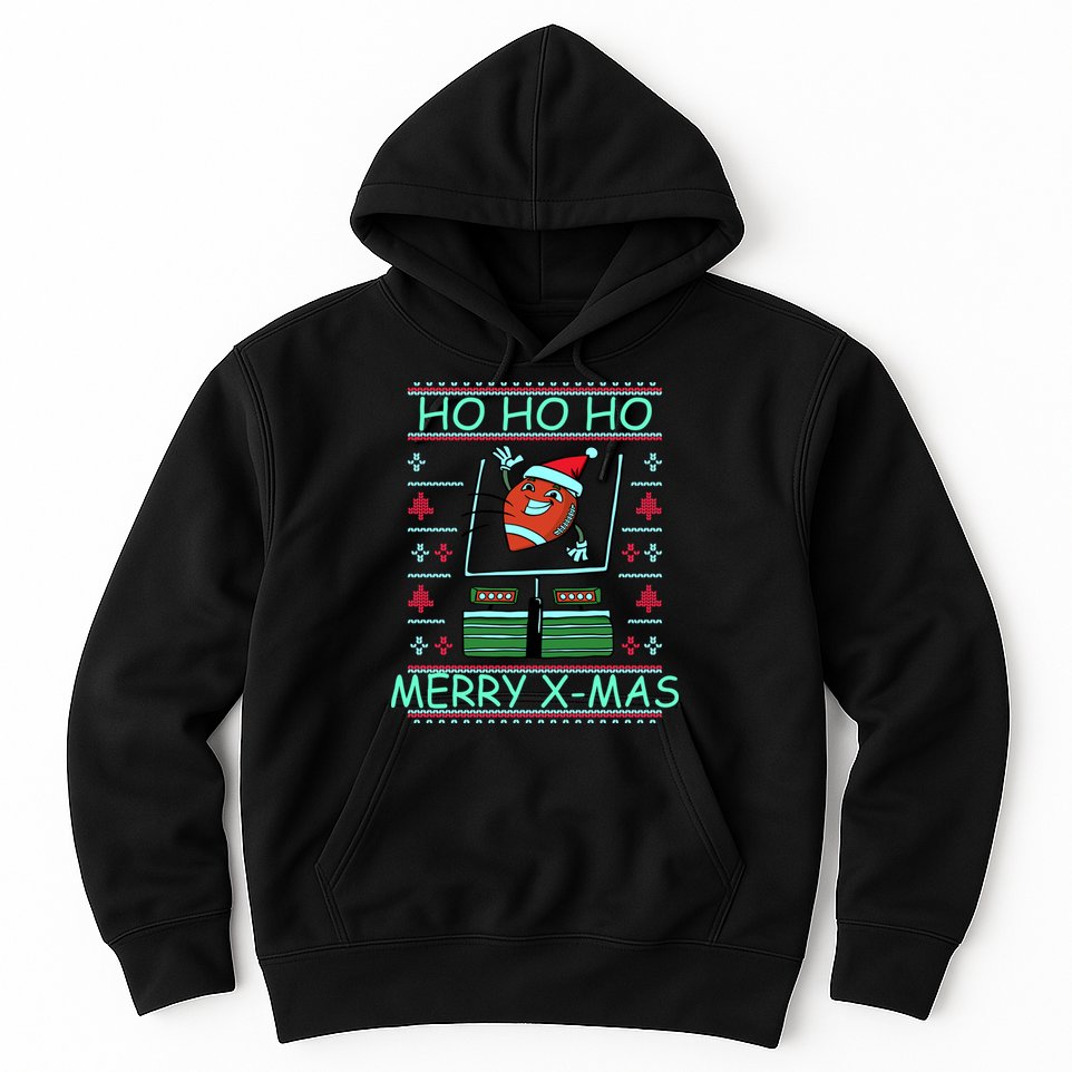 Merry XMas Football Ugly Christmas Sweater Hoodie