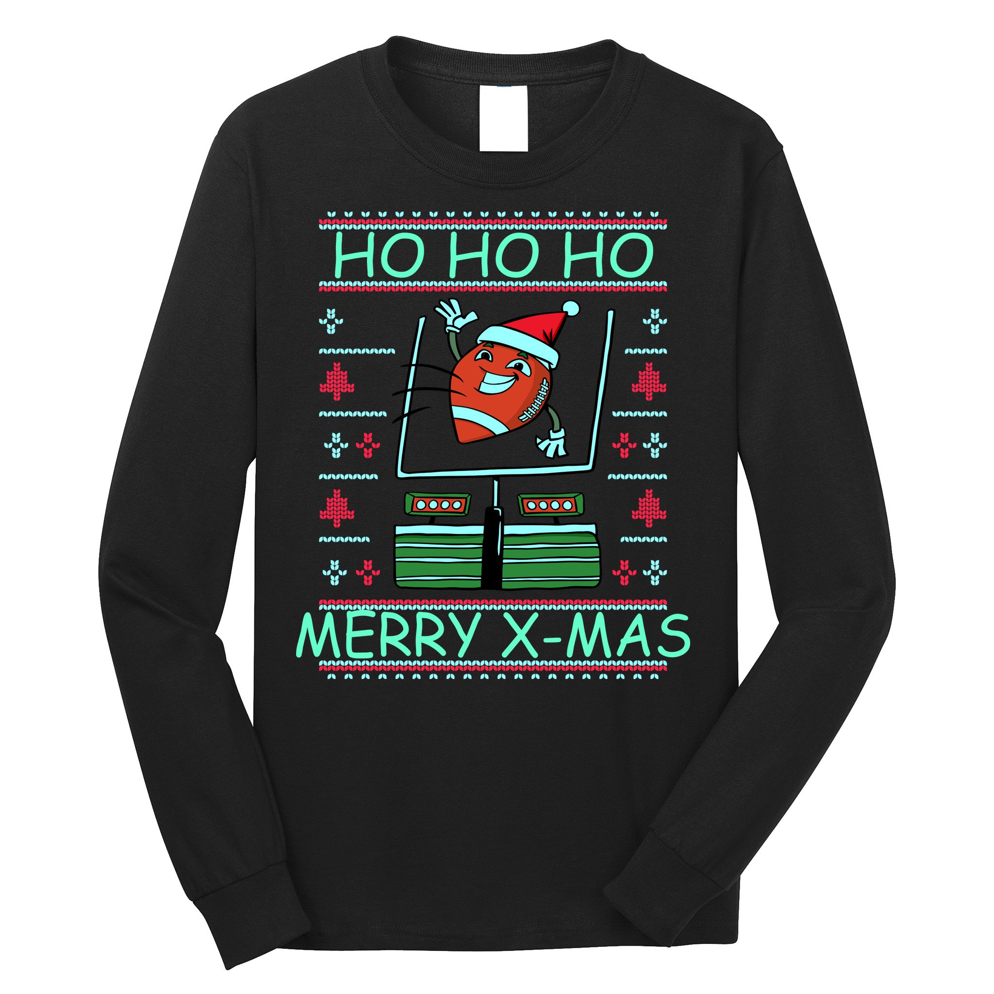 Merry XMas Football Ugly Christmas Sweater Long Sleeve Shirt