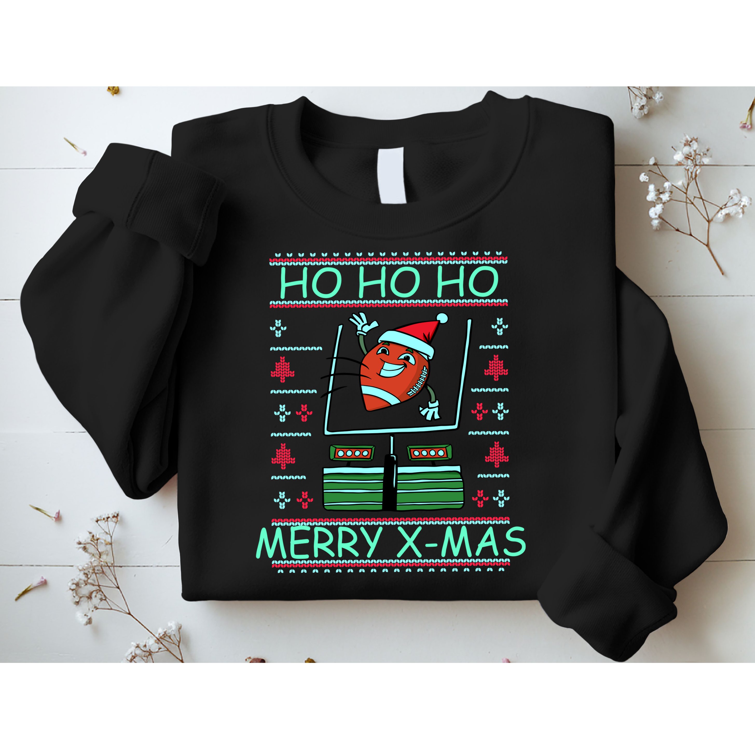 Merry XMas Football Ugly Christmas Sweater Sweatshirt