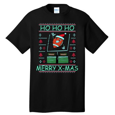 Merry XMas Football Ugly Christmas Sweater Tall T-Shirt