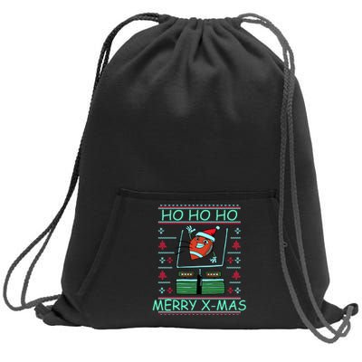 Merry XMas Football Ugly Christmas Sweater Sweatshirt Cinch Pack Bag