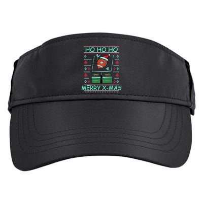 Merry XMas Football Ugly Christmas Sweater Adult Drive Performance Visor