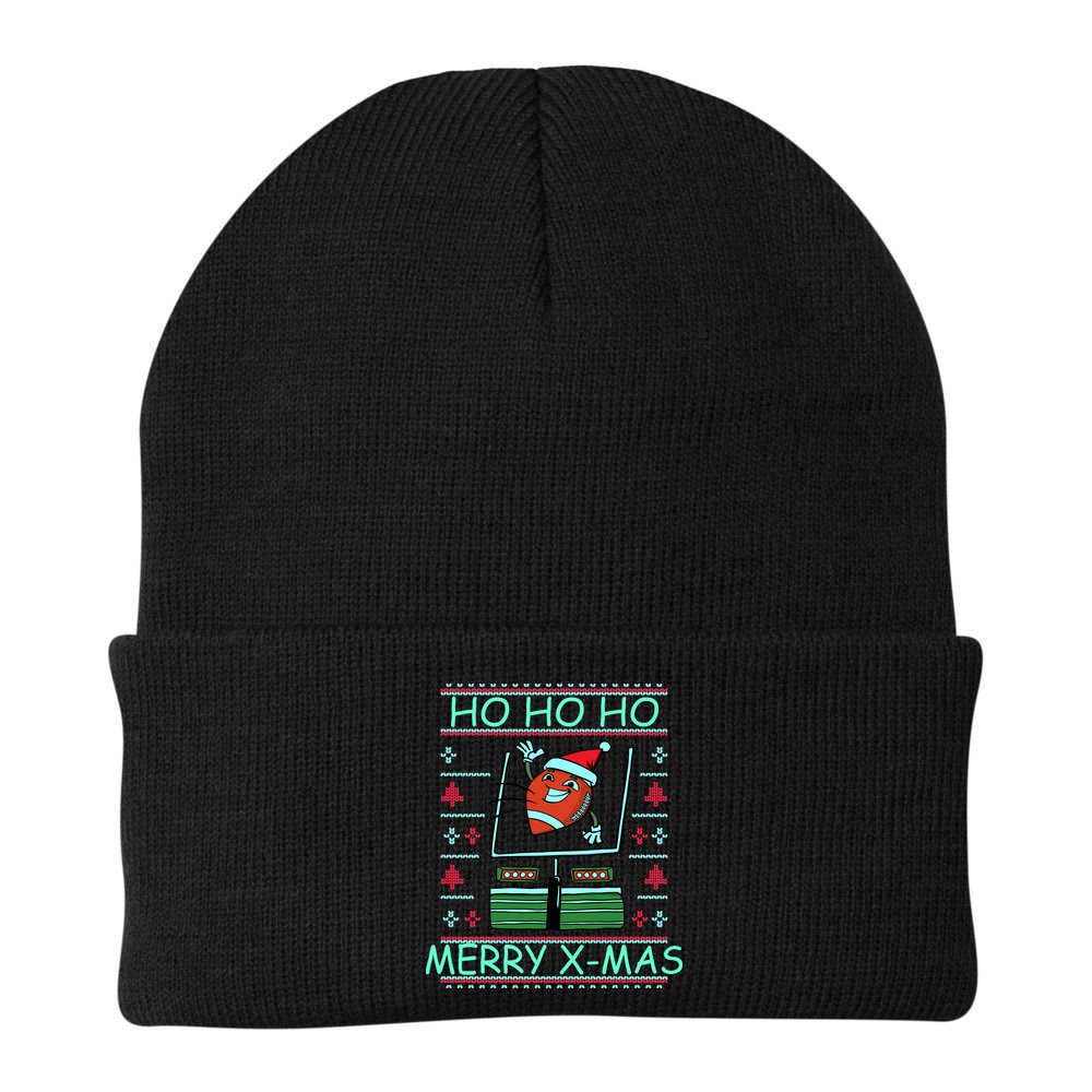 Merry XMas Football Ugly Christmas Sweater Beanie