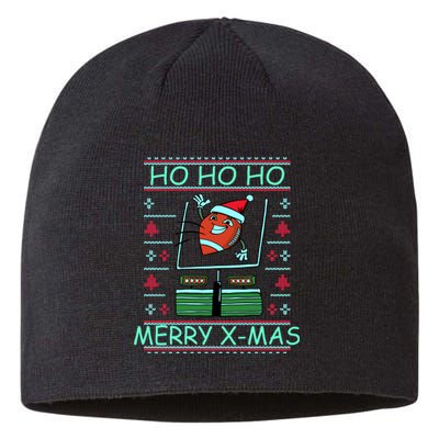 Merry XMas Football Ugly Christmas Sweater Sustainable Beanie