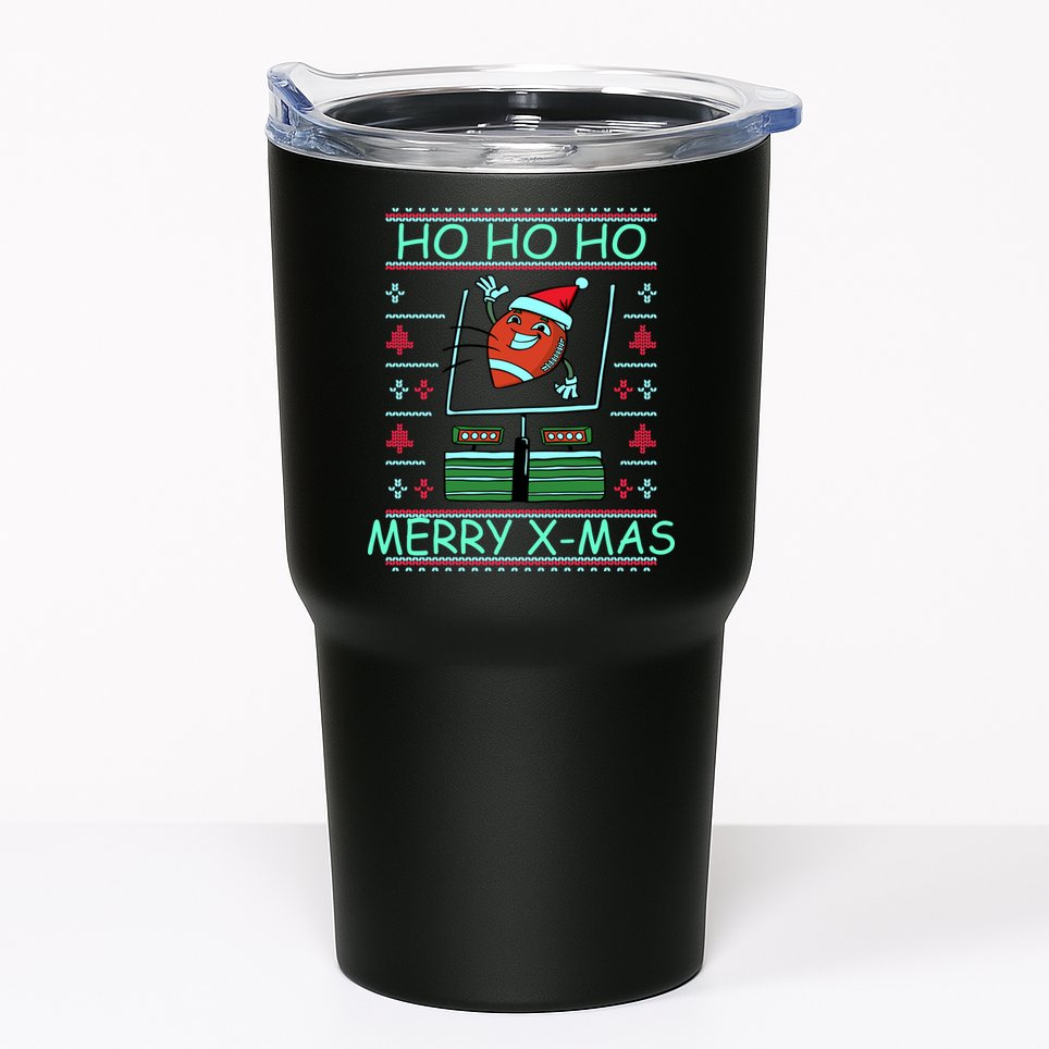 Merry XMas Football Ugly Christmas Sweater Tumbler