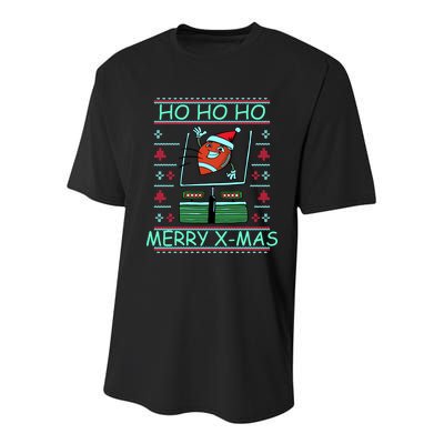 Merry XMas Football Ugly Christmas Sweater Youth Performance Sprint T-Shirt