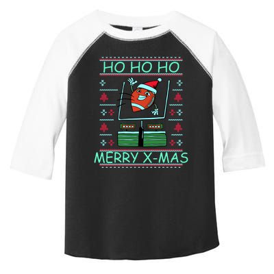 Merry XMas Football Ugly Christmas Sweater Toddler Fine Jersey T-Shirt