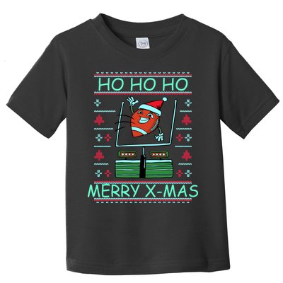 Merry XMas Football Ugly Christmas Sweater Toddler T-Shirt