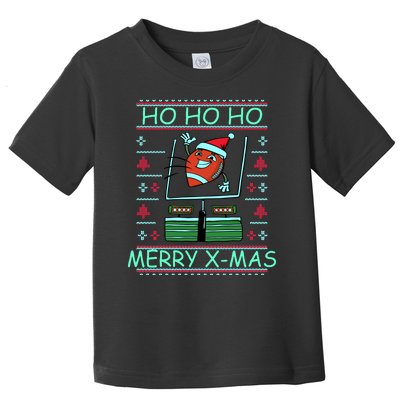 Merry XMas Football Ugly Christmas Sweater Toddler T-Shirt