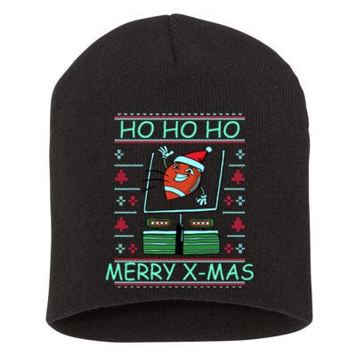 Merry XMas Football Ugly Christmas Sweater Short Acrylic Beanie