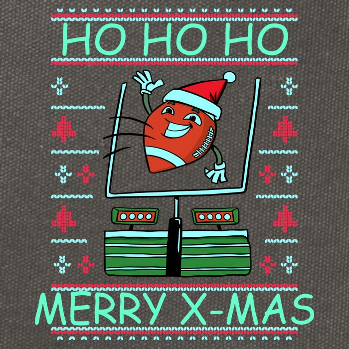 Merry XMas Football Ugly Christmas Sweater Cotton Canvas Backpack