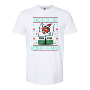 Merry XMas Football Ugly Christmas Sweater Softstyle® CVC T-Shirt