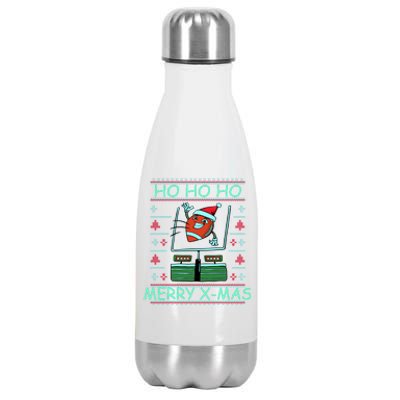 Merry XMas Football Ugly Christmas Sweater Stainless Steel Insulated Water Bottle