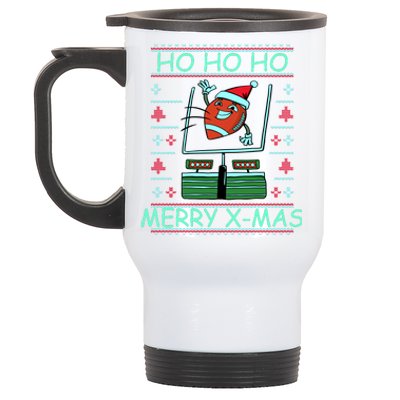 Merry XMas Football Ugly Christmas Sweater Stainless Steel Travel Mug