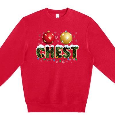 Matching Xmas Funny Couples Chestnuts Festive Holiday Gift Premium Crewneck Sweatshirt