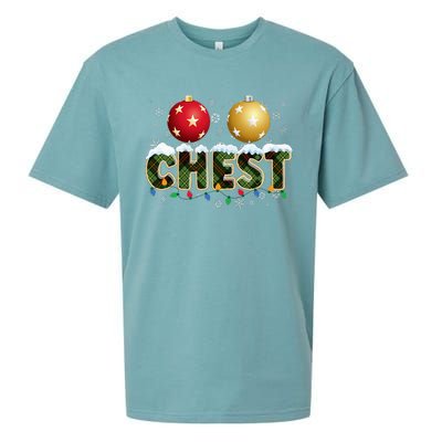 Matching Xmas Funny Couples Chestnuts Festive Holiday Gift Sueded Cloud Jersey T-Shirt